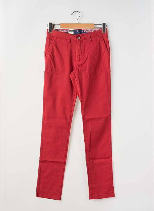 Pantalon chino tissage popeline taille normale rouge IZAC homme