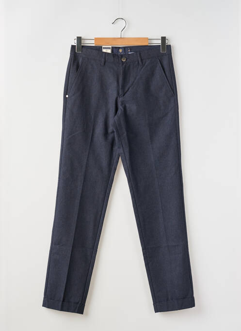 Pantalon chino tissage chiné taille normale bleu IZAC homme