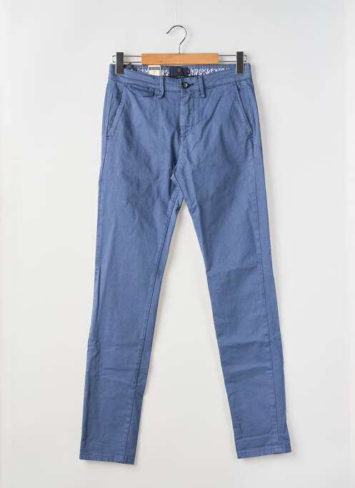 Pantalon chino tissage popeline taille normale bleu IZAC homme