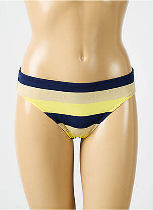 Bas de maillot de bain imprimé rayures culotte jaune ANDRES GARCIA femme