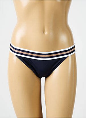Bas de maillot de bain effet matière satinée culotte bleu fonce LISE CHARMEL femme