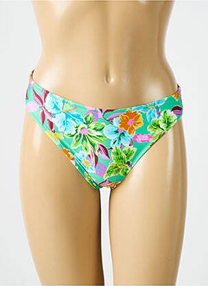 Bas de maillot de bain imprimé fleurs culotte vert ANTIGEL femme