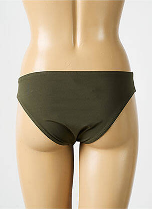 Bas de maillot de bain effet matière satinée culotte vert EMPREINTE femme