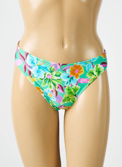 Bas de maillot de bain imprimé fleurs culotte vert ANTIGEL femme