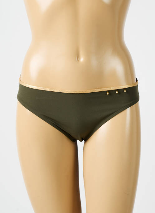 Bas de maillot de bain effet matière satinée culotte vert EMPREINTE femme