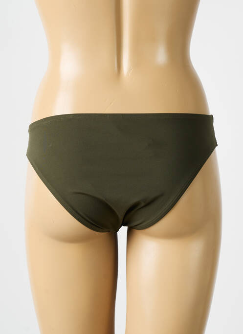 Bas de maillot de bain effet matière satinée culotte vert EMPREINTE femme