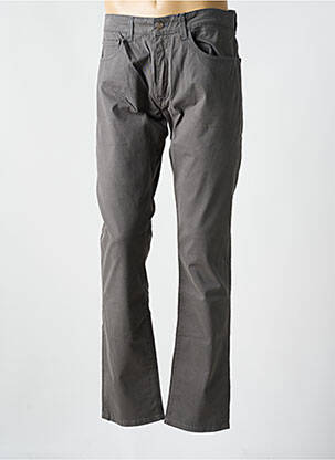 Pantalon droit tissage popeline taille normale gris EDEN PARK homme