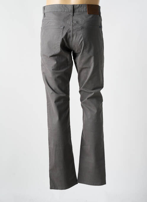 Pantalon droit tissage popeline taille normale gris EDEN PARK homme