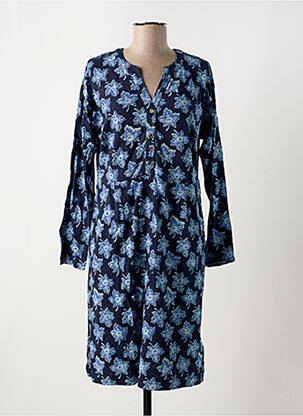 Robe mi-longue imprimé fleurs manches longues bleu WHITE STUFF femme