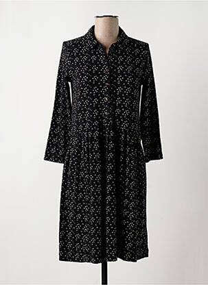 Robe mi-longue imprimé fantaisie manches longues noir WHITE STUFF femme