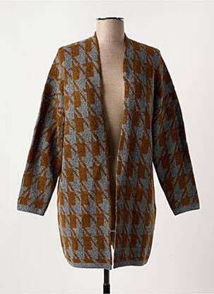Gilet manches longues maille tricot marron NICE THINGS femme