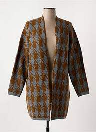 Gilet manches longues maille tricot marron NICE THINGS femme