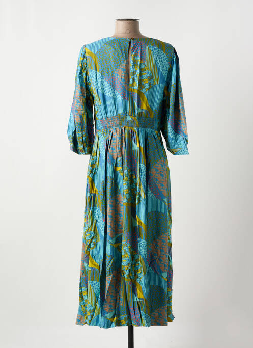 Robe longue imprimé fantaisie manches 3/4 bleu WHITE STUFF femme