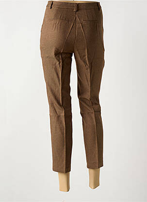 Pantalon 7/8 fermeture zippée sous rabat avec crochet taille normale marron SARAH JOHN femme