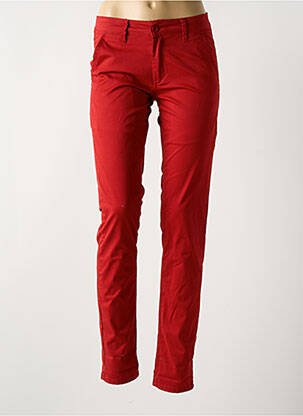 Pantalon slim tissage popeline taille normale rouge LEEYO JEANS femme