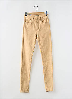 Pantalon slim tissage popeline taille normale beige ESTEE BROWN femme