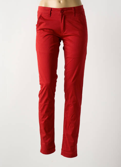 Pantalon slim tissage popeline taille normale rouge LEEYO JEANS femme