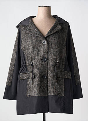 Manteau court capuche a capuche gris EVER SASSY femme