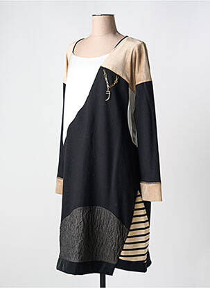 Robe mi-longue manches longues manches longues noir ELISA CAVALETTI femme