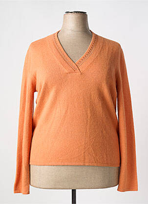 Pull coupe cintrée manches longues orange FUEGO WOMAN femme
