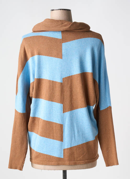 Pull col roulé marron MARBLE pour femme