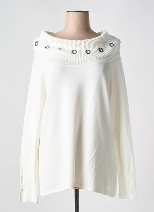 Pull coupe cintrée manches longues beige MARBLE femme