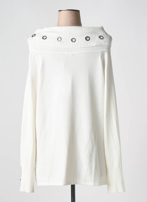 Pull coupe cintrée manches longues beige MARBLE femme