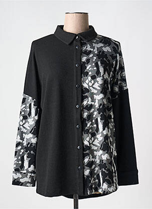 Chemisier tissage crêpe manches longues noir EVER SASSY femme