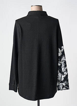 Chemisier tissage crêpe manches longues noir EVER SASSY femme