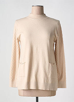 Pull coupe cintrée manches longues beige SCORZZO femme