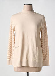Pull coupe cintrée manches longues beige SCORZZO femme