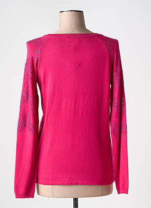 Pull coupe cintrée manches longues rose LEO & UGO femme