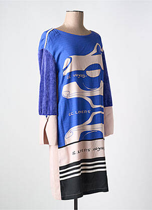 Robe courte manches longues manches longues bleu ELISA CAVALETTI femme
