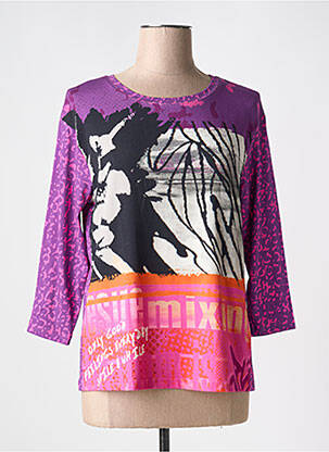 T-shirt manches 3/4 manches 3/4 violet TUZZI femme
