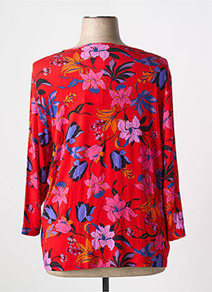 T-shirt col v manches 3/4 rouge GRIFFON femme