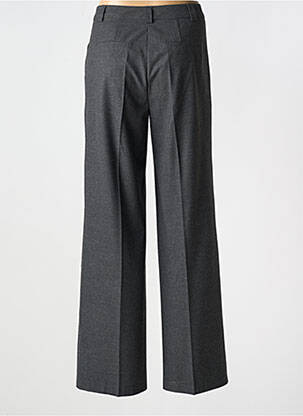 Pantalon flare fermeture zippée sous rabat avec crochet taille haute gris LE COMTE femme