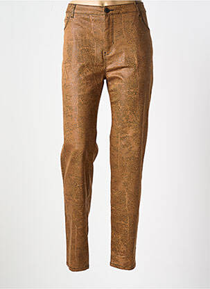 Pantalon slim stretch taille normale marron EVA KAYAN femme