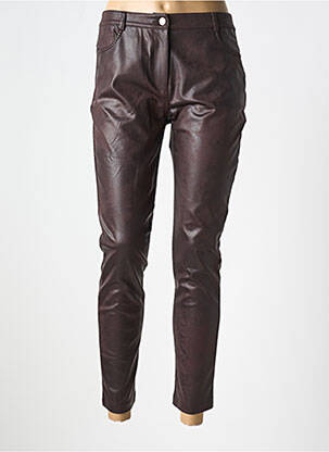 Pantalon slim stretch taille normale marron EVA KAYAN femme
