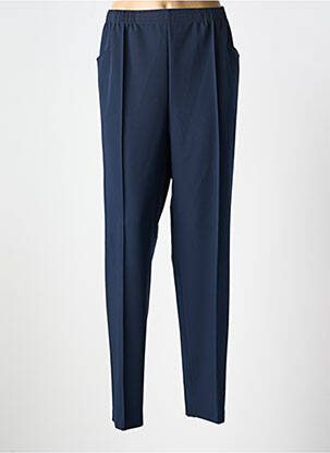 Pantalon droit tissage crêpe taille haute bleu GRIFFON femme