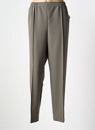 Pantalon droit taille élastique taille normale vert GRIFFON femme
