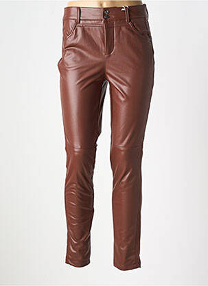 Pantalon slim taille haute taille haute marron STREET ONE femme