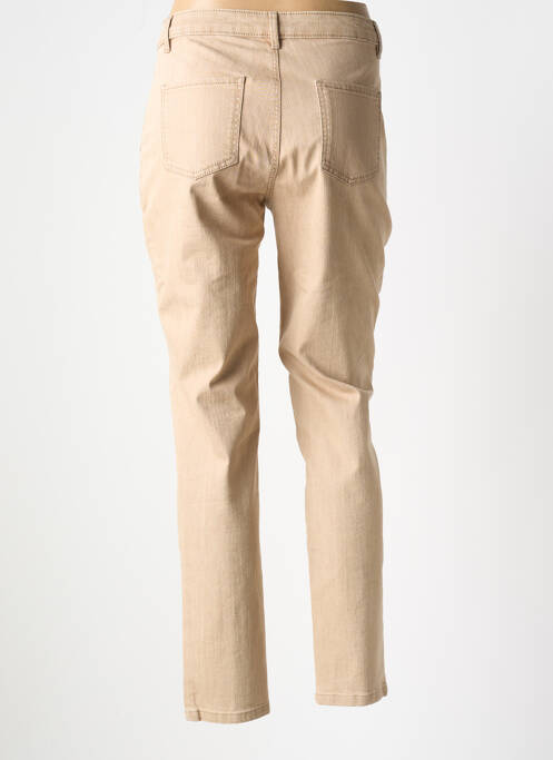 Jeans coupe slim stretch taille haute beige FUEGO WOMAN femme