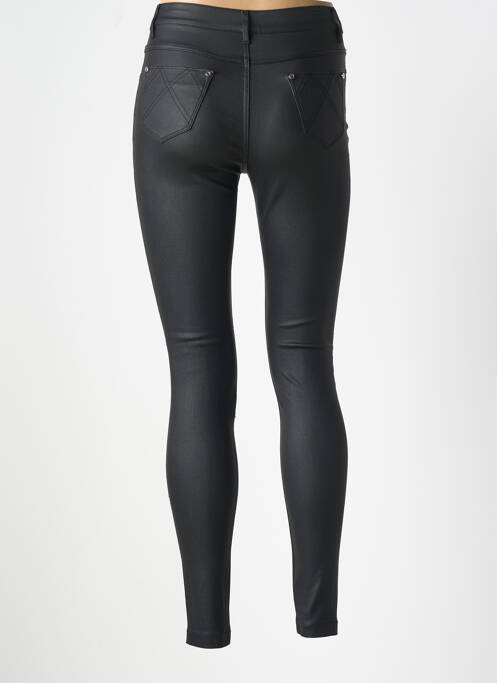 Pantalon slim tissage enduit taille haute noir MARBLE femme