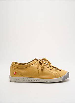 Baskets matière lisse talon plat jusqu'à 3cm jaune SOFTINOS femme