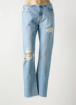 Jeans coupe droite effet usé délavé taille normale bleu LEVI'S femme