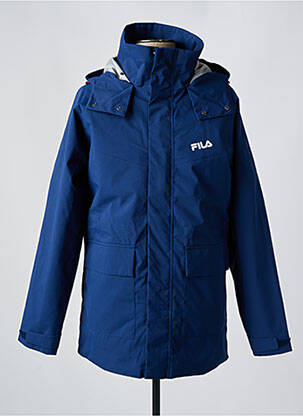 Doudoune fermeture zippée sous rabat pressionné a capuche bleu FILA homme