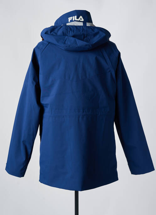 Doudoune fermeture zippée sous rabat pressionné a capuche bleu FILA homme