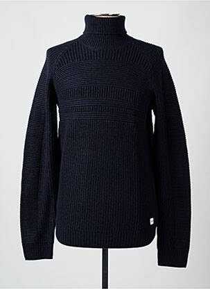 Pull col roulé stretch manches longues bleu JACK & JONES homme