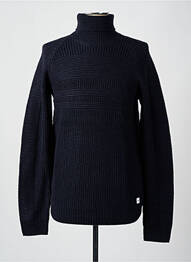 Pull col roulé stretch manches longues bleu JACK & JONES homme