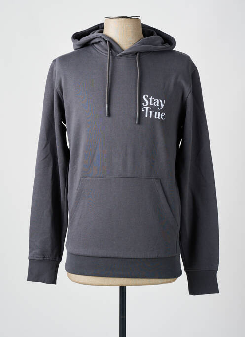 Sweat-shirt à capuche gris CELIO pour homme